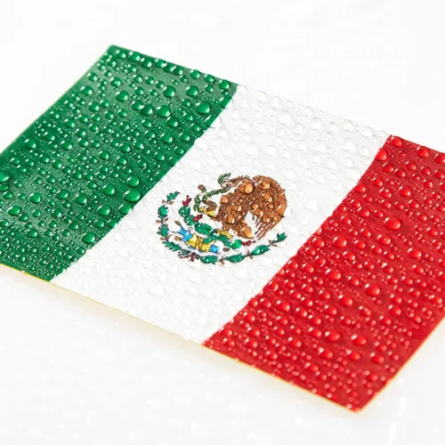 Miniatura 2 de CANTENDO 5 calcomanías adhesivas de vinilo reflectante con bandera mexicana para automóvil, para parachoques de ventana de automóvil, adhesivo México