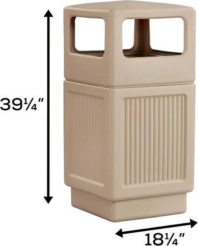 Miniatura 5 de Safco Canmeleon - Bote de basura comercial, 38 galones, para uso en interiores y exteriores, duradero y resistente a la intemperie, color marrón