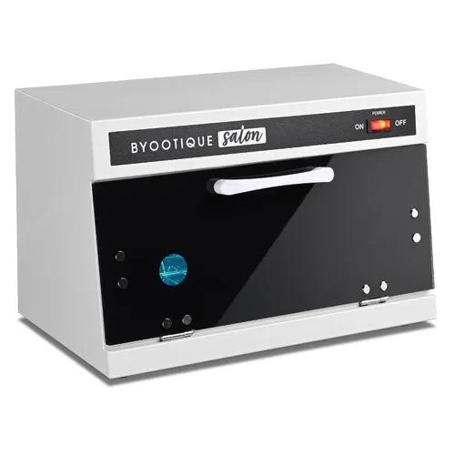BYOOTIQUE 13L Herramienta de uñas Máquina de Limpieza Gabinete 275nm Luz Azul para Manicura Clippers Piel Facial Salón de Belleza Barbería Spa