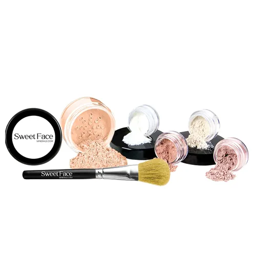 Miniatura 11 de Kit de inicio de 6 piezas (BEIGE) Maquillaje mineral Tamaño de muestra Set cara desnuda mate base cubierta