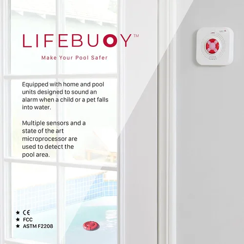Miniatura 3 de Lifebuoy Sistema de alarma de piscina - Sensor de movimiento de piscina con algoritmo avanzado - Alarma inteligente para piscina que es controlada