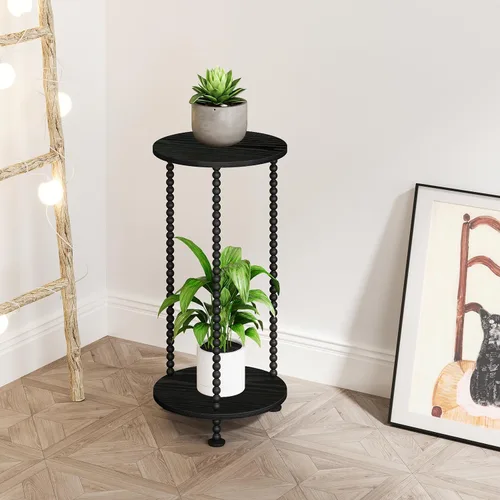 Miniatura 8 de YINMIT Soporte para plantas de interior, soporte para plantas pequeñas de 2 niveles, postes de metal de 23 pulgadas de alto, soporte de maceta