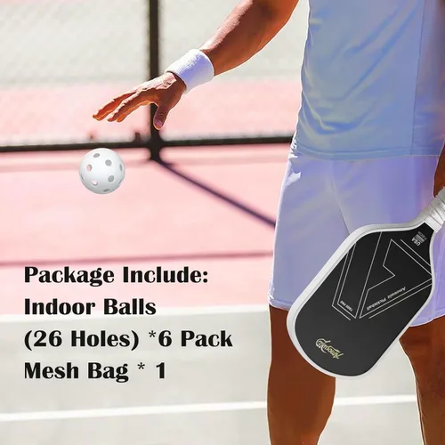 Miniatura 7 de Indoor Pickleball Balls, 6/12 Pack of 26 Holes Pickleballs, USAPA Approved Indoor Pickleballs Set, High Visibility Durable Pickle Balls for Training
