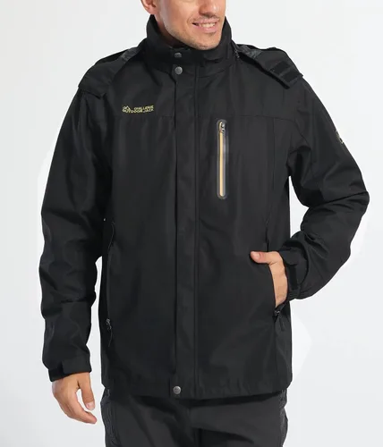 Miniatura 2 de MAGCOMSEN Mens Hooded Windproof Water Resistant Rain Jacket Windbreaker 5 Pockets for HikingFishingRuning