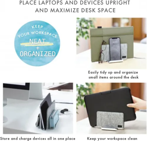 Miniatura 3 de Sonic Utlim - Soporte vertical para laptop para escritorio, soporte de muelle con cubierta de fieltro, organizador de escritorio, almacenamiento