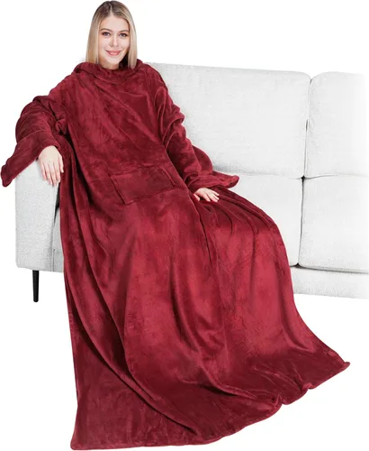 Miniatura 29 de PAVILIA Wearable Blanket with Sleeves for Adult Women Men, Cozy Fleece Warm Wrap Throw with Arms, Gifts for Christmas, Wife