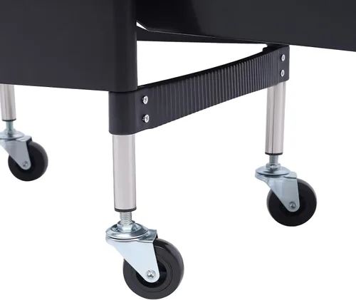 Miniatura 8 de Carrito profesional de salón, carrito de salón negro con asa y ruedas, 5 cajones y 2 soportes para secadora de pelo, bandeja lateral, carrito