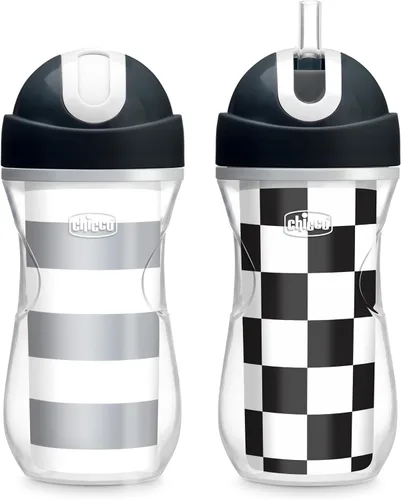 Miniatura 13 de Chicco Taza con tapa abatible y popote de 9oz Taza para niños pequeños con aislamiento y popote de silicona suave Válvula sin derrames Fácil