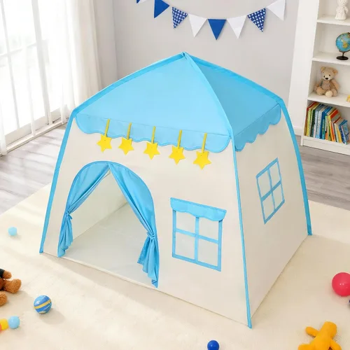 Miniatura 4 de Tienda de campaña para niños, casa de juegos para interiores, 39 x 51 pulgadas, azul