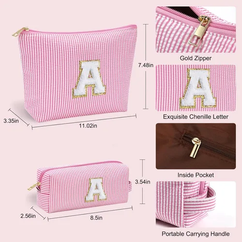 Miniatura 4 de YOOLIFE Regalos del Día de la Madre para Mujeres, Bolsa de Maquillaje con Inicial 2, Bolsa de Cosméticos, Bolsa de Maquillaje de Viaje, Regalos