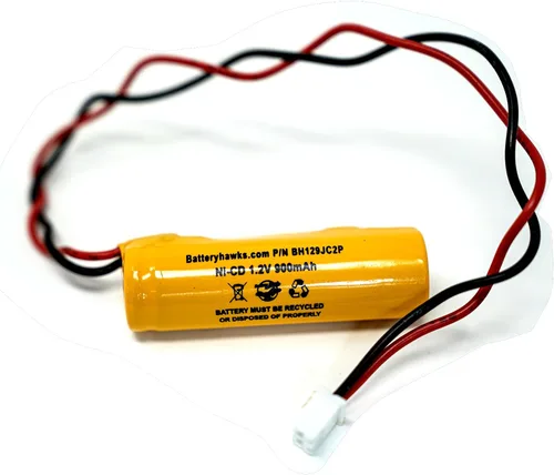 Miniatura 6 de (2 unidades) 1.2v 900mAh AA Ni-CD señal de salida luz de emergencia NiCd batería reemplazo ELB CS01 EXR LED EL M6 AA900mAh OSA268 conector blanco