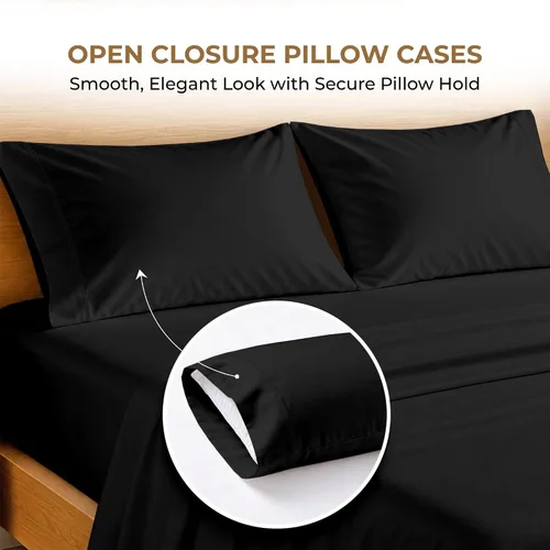 Miniatura 6 de SGI bedding Juego de sábanas 100% de algodón egipcio, tamaño Queen, 600 hilos, suaves, frescas, bolsillo profundo de 15 pulgadas, ropa de cama de 09