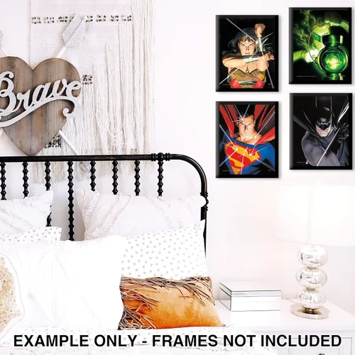 Miniatura 4 de TRENDYPRINT DC Comics – Liga de la Justicia – Alex Ross Art – Mujer Maravilla – Linterna Verde – Superman – Batman – Juego de cuatro arte de pared