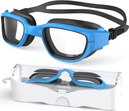Miniatura 10 de Gafas de natación para niños, gafas de natación para niños de 6 a 14 años, gafas de piscina con protección UV antivaho para niños y niñas Azul