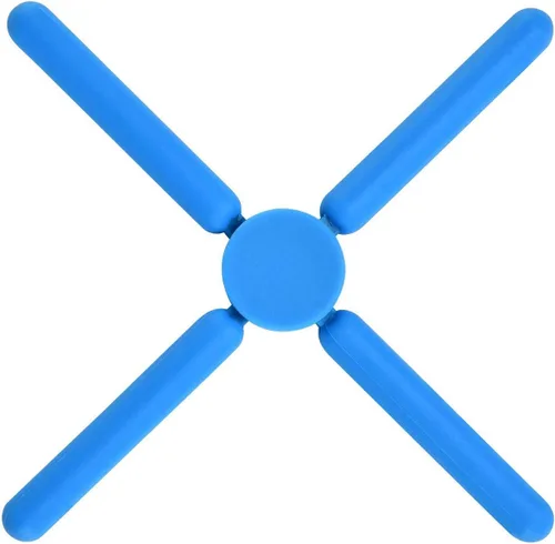 Miniatura 4 de KSENDALO Paquete de 5 salvamanteles de silicona gruesa para platos calientes, salvamanteles plegables ecológicos para ollas y sartenes calientes