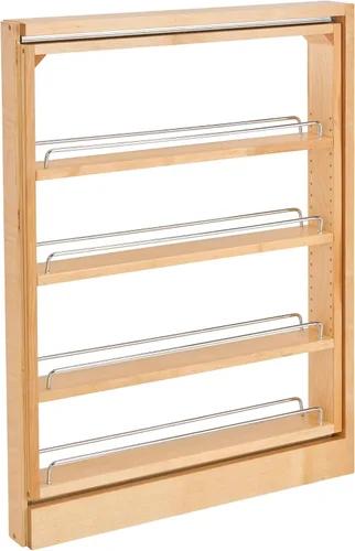 Rev-A-Shelf Relleno extraíble con cierre suave para gabinetes de cocina de base, estantes de almacenamiento de despensa de madera para apertura de 3