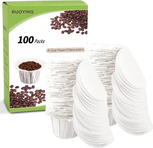 Filtros de café desechables K Cup con tapa para cafeteras Keurig de una sola porción 1.0 y 2.0, ajuste universal para todas las cápsulas de filtro