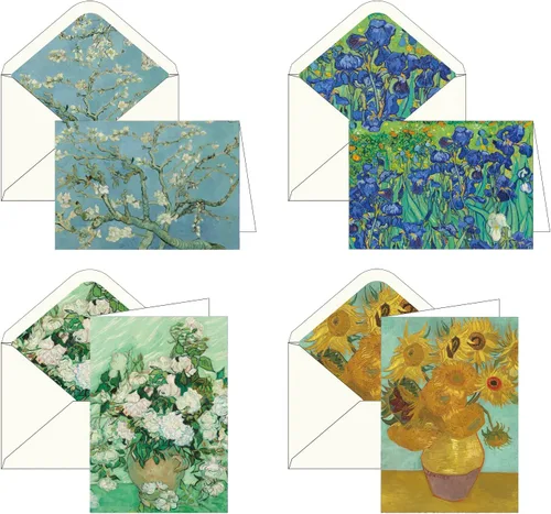Miniatura 10 de RainCaper Fine Art - Tarjetas de felicitación de papel de 5 x 7 pulgadas con sobres decorativos, caja de regalo, juego de 16 cartulina de 300 GSM