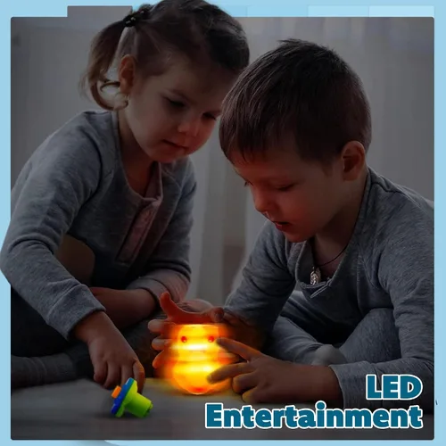 Miniatura 7 de IPIDIPI TOYS Spineez Trompos de Animales con Luz Giratoria – 8 Lindos Giradores LED para Niños – Rellenos Ideales para Calcetines Navideños