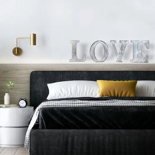 Miniatura 6 de Letras de madera de 8 pulgadas, letras de madera rústica sin terminar para decoración de pared, letras decorativas en pie, cortes de letras, letrero