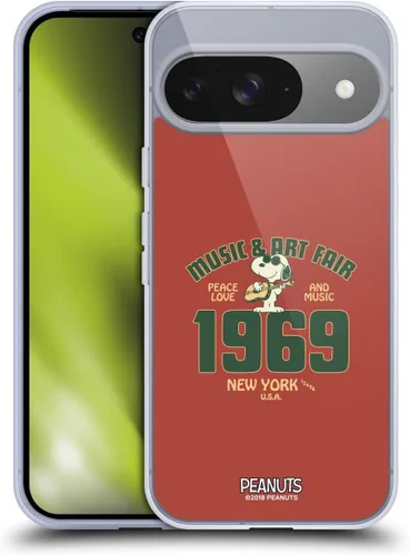 Miniatura 87 de Head Case Designs Funda de gel Woodstock 50th con licencia oficial de Peanuts Snoopy Guitar 1969 [protección de grado militar] compatible