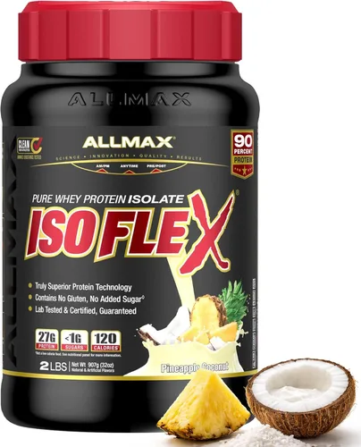 Miniatura 13 de ALLMAX Nutrition - ISOFLEX Polvo de Proteína de Suero, Proteína de Suero Aislada, 27g de Proteína, Pastel de Cumpleaños, 2 lb