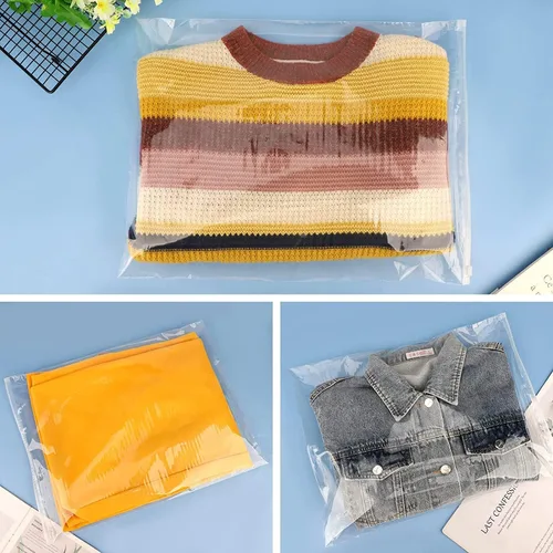Miniatura 5 de Bolsas transparentes con cierre resellables para ropa, 3 mil de grosor, 9 x 12 pulgadas, sobres de plástico grandes de viaje para ropa, 100 bolsas