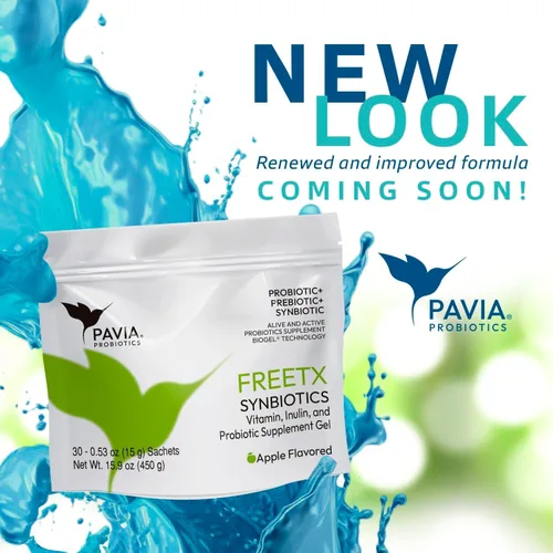Miniatura 2 de Pavia Bio-Gel de probióticos vivos con fibra FreeTX Probióticos y prebióticos Apoyo digestivo 1 mil millones de cultivos vivos Sabor a