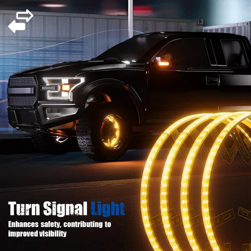 Miniatura 4 de Luces de rueda SUNPIE para camiones, luces de anillo de rueda de color de ensueño para coches con amplio ángulo para SUV con llanta de 17 pulgadas