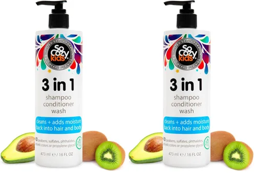 Miniatura 8 de SoCozy - Champú 3 en 1 para niños + acondicionador + gel de baño (16 onzas líquidas) limpiador suave e hidratante para cabello y cuerpo
