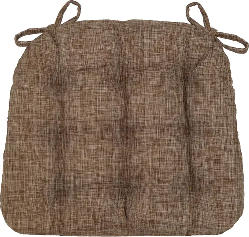 Miniatura 20 de Barnett Almohadilla para silla de comedor con lazos. Gamuza microfibra, microgamuza, reversible, relleno de espuma de látex, se puede lavar a Negro