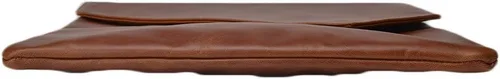 Miniatura 6 de Maletín de cuero para hombre, bolso de mano con solapa tipo sobre, Marrón