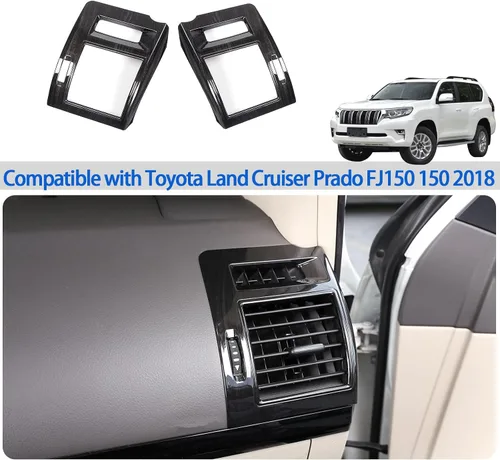 Miniatura 6 de Ajuste para Toyota Land Cruiser Prado FJ150 150 2018 marco de cubierta de ventilación de salida de aire acondicionado lateral de automóvil, cubierta