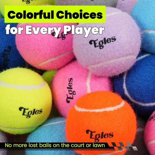 Miniatura 9 de Egles Paquete de 12/20/60 pelotas de tenis para entrenamiento y perros, pelota de tenis de práctica de alta elasticidad con bolsa de malla