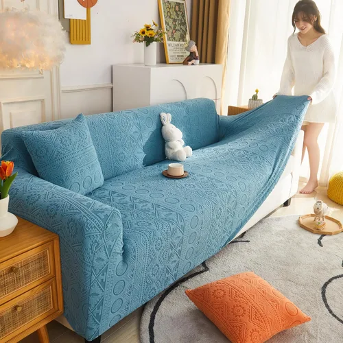 Miniatura 3 de vctops Funda elástica de jacquard geométrico bohemio para silla, súper suave, 1 pieza, de forro polar, protector de muebles antideslizante