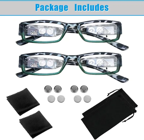 Miniatura 7 de Gafas de lectura con luz brillante lectores LED lupa iluminada lector nocturno