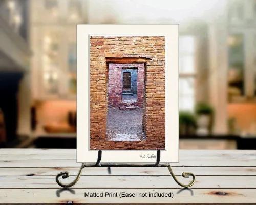 Miniatura 2 de Photograph of Native American Ancient Stone Walls and Multiple Doors at the Pueblo Bonito Ruins at Chaco Culture National Historical Park, New