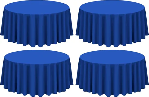 Miniatura 120 de Showgeous Paquete de 4 manteles rectangulares de poliéster de 60 x 102 pulgadas, resistentes a las arrugas, lavables, para bodas, mesas de comedor