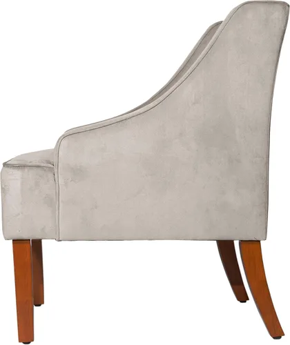 Miniatura 6 de HomePop Swoop - Silla de sala de estar con apoyabrazos, terciopelo gris