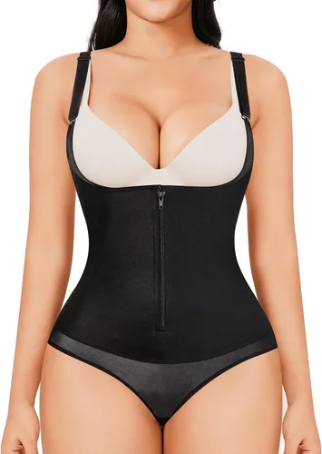 Miniatura 7 de YERKOAD Fajas moldeadoras de látex para mujer, moldeador de cintura de cuerpo completo, fajas colombianas con cremallera y corsé de busto abierto