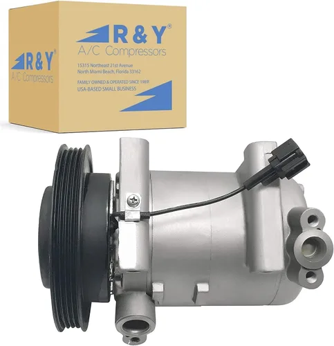 Compresor de CA RYC y embrague de A/C FG428 (se adapta a Nissan Frontier 3.3L 1999, 2000, 2001, 2002, 2003, 2004; compatible con Nissan Xterra 3.3L