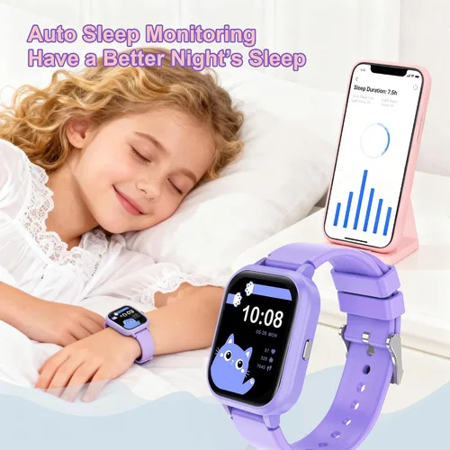Miniatura 5 de Reloj inteligente para adolescentes y niños, 1.8 pulgadas IP68 para niños y niñas, seguimiento de actividad física, uso dual independiente