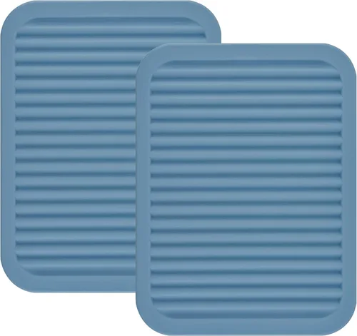 Miniatura 15 de Salvamanteles de silicona para platos y ollas, encimera, almohadillas calientes de mesa, soporte para cucharas, juego de 2 alfombrillas de secado L