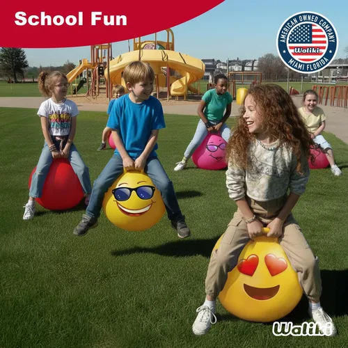 Miniatura 6 de Waliki Emoji 3 Pelota de Ejercicio y Fitness, 18"/45cm, Tamaño Perfecto para Niños de 3 a 6 Años, Fácil de Inflar, Probada en Seguridad