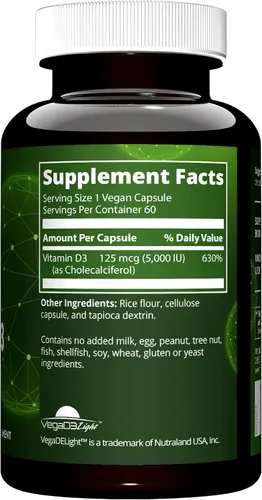 Miniatura 2 de MRM – Vegan Vitamina D3, cumple con calcio y la salud ósea necesidades (5000iu 60 Count)