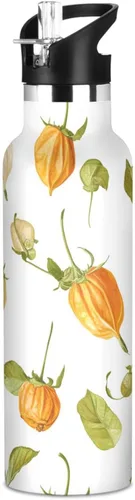 Miniatura 7 de Art Exotic Shorthair Cats Pink Double Wall Vacuum Insulated Bottles Water Bottles With Straws Leak-proof BPA-Free Leak Proof for Gym Sports