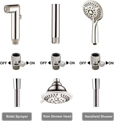 Miniatura 6 de BRIGHT SHOWERS Válvula de control de flujo de agua, válvula de ducha de latón con palanca de manija, regulador de flujo volumen de ahorro de agua