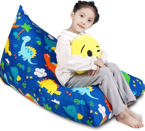 Miniatura 13 de LOLOMLO Funda para puf de almacenamiento de animales de peluche, lona con margaritas de felpa, artículos de almacenamiento y asiento sentado