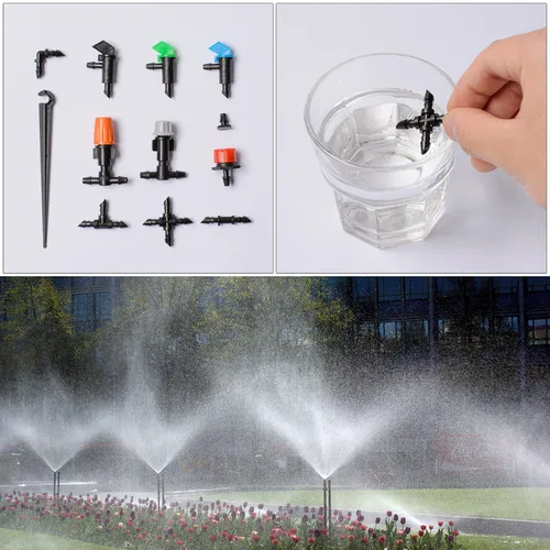 Miniatura 4 de Kit de 190 piezas de conectores de púas para accesorios de riego, conectores de púas de riego por goteo, kit de accesorios de tubería de 1/4
