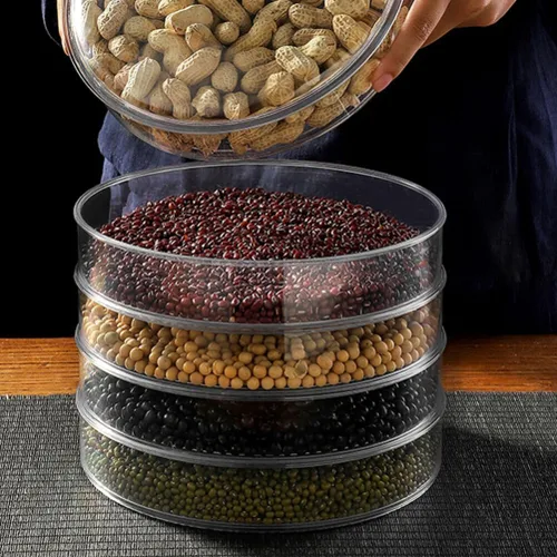 Miniatura 4 de Cabilock Contenedor para pan de pan, caja de almacenamiento de té de hojas sueltas, acrílico, transparente, apilable, caja de té PU, contenedor